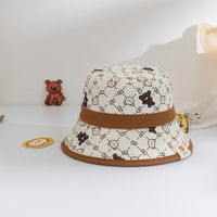 Children Unisex Fashion Bear Printing Bucket Hat sku image 2