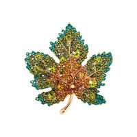 Retro Maple Leaf Alloy Inlay Rhinestones Unisex Brooches sku image 4