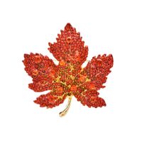 Retro Maple Leaf Alloy Inlay Rhinestones Unisex Brooches main image 4