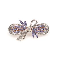 Fashion Water Droplets Bow Knot Alloy Resin Pleated Rhinestones Hair Claws main image 4