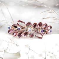 Fashion Water Droplets Bow Knot Alloy Resin Pleated Rhinestones Hair Claws sku image 1