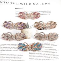 Fashion Water Droplets Bow Knot Alloy Resin Pleated Rhinestones Hair Claws main image 2