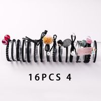 Fashion Geometric Letter Bow Knot Rubber Hair Tie 1 Set sku image 14