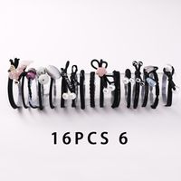 Fashion Geometric Letter Bow Knot Rubber Hair Tie 1 Set sku image 16