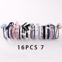 Fashion Geometric Letter Bow Knot Rubber Hair Tie 1 Set sku image 17