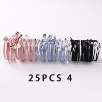 Fashion Geometric Letter Bow Knot Rubber Hair Tie 1 Set sku image 9