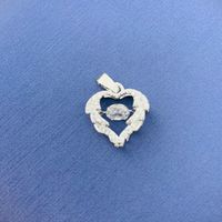 Simple Style Swan Heart Shape Butterfly Copper Irregular Rhinestones Opal Pendant Necklace sku image 124