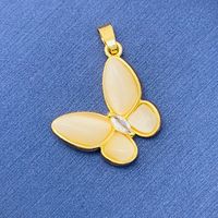 Simple Style Swan Heart Shape Butterfly Copper Irregular Rhinestones Opal Pendant Necklace sku image 78