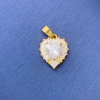 Simple Style Swan Heart Shape Butterfly Copper Irregular Rhinestones Opal Pendant Necklace sku image 134