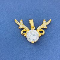 Simple Style Swan Heart Shape Butterfly Copper Irregular Rhinestones Opal Pendant Necklace sku image 45
