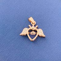 Simple Style Swan Heart Shape Butterfly Copper Irregular Rhinestones Opal Pendant Necklace sku image 3