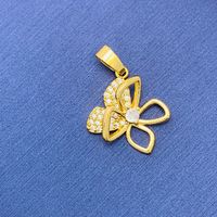 Simple Style Swan Heart Shape Butterfly Copper Irregular Rhinestones Opal Pendant Necklace sku image 11