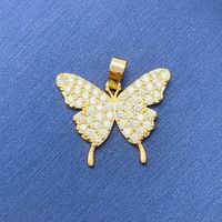 Simple Style Swan Heart Shape Butterfly Copper Irregular Rhinestones Opal Pendant Necklace sku image 42