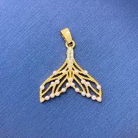 Simple Style Swan Heart Shape Butterfly Copper Irregular Rhinestones Opal Pendant Necklace sku image 123