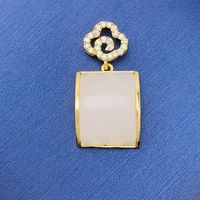 Simple Style Swan Heart Shape Butterfly Copper Irregular Rhinestones Opal Pendant Necklace sku image 61