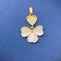 Simple Style Swan Heart Shape Butterfly Copper Irregular Rhinestones Opal Pendant Necklace sku image 122