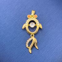 Simple Style Swan Heart Shape Butterfly Copper Irregular Rhinestones Opal Pendant Necklace sku image 91