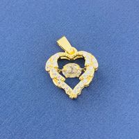 Simple Style Swan Heart Shape Butterfly Copper Irregular Rhinestones Opal Pendant Necklace sku image 1