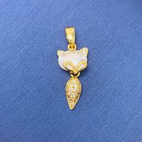 Simple Style Swan Heart Shape Butterfly Copper Irregular Rhinestones Opal Pendant Necklace sku image 62