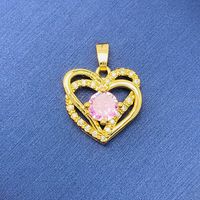 Simple Style Swan Heart Shape Butterfly Copper Irregular Rhinestones Opal Pendant Necklace sku image 71