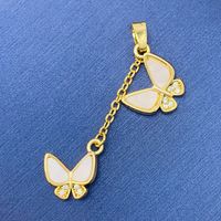 Simple Style Swan Heart Shape Butterfly Copper Irregular Rhinestones Opal Pendant Necklace sku image 48