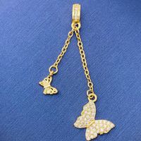 Simple Style Swan Heart Shape Butterfly Copper Irregular Rhinestones Opal Pendant Necklace sku image 141