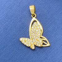 Simple Style Swan Heart Shape Butterfly Copper Irregular Rhinestones Opal Pendant Necklace sku image 69
