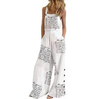 Women's Daily Casual Letter Color Block Leaves Full Length Printing Jumpsuits main image 3