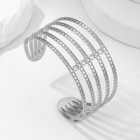 Exaggerated Geometric Stainless Steel Plating Bangle main image 3