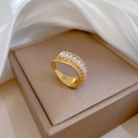 Simple Style Crown Brass Plating Inlay Zircon Open Ring 1 Piece main image 2