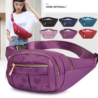 Women's Fashion Solid Color Flower Nylon Waist Bags main image 1