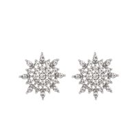 1 Pair Fashion Snowflake Alloy Inlay Rhinestones Women's Ear Studs main image 1