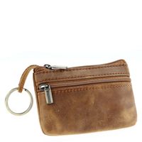 Unisex Solid Color Leather Zipper Coin Purses main image 4