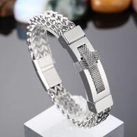 1 Piece Hip-hop Cross Titanium Steel Plating Men's Bracelets main image 3