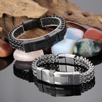 1 Pieza Hip Hop Cruzar Acero Titanio Enchapado Hombres Pulsera main image 2