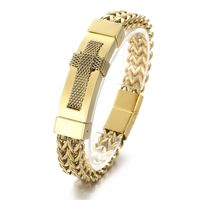 1 Pieza Hip Hop Cruzar Acero Titanio Enchapado Hombres Pulsera sku image 3