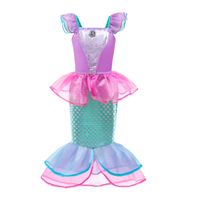 Fashion Mermaid Printing Cotton Blend Girls Dresses sku image 13