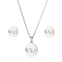 Simple Style Infinity Titanium Steel Hollow Out Earrings Necklace 1 Set sku image 2