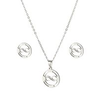 Simple Style Infinity Titanium Steel Hollow Out Earrings Necklace 1 Set main image 3