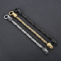 1 Pieza Hip Hop León Acero Titanio Enchapado Hombres Pulsera main image 6