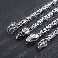 1 Piece Hip-hop Lion Skull Dragon Titanium Steel Plating Men's Bracelets main image 2