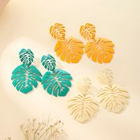 1 Pair Vacation Leaves Alloy Hollow Out Women's Drop Earrings main image 1
