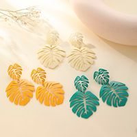 1 Pair Vacation Leaves Alloy Hollow Out Women's Drop Earrings main image 7