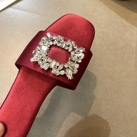 Women's Fashion Solid Color Rhinestone Open Toe Slides Slippers main image 4