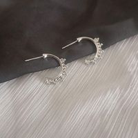 1 Paire Style Simple Forme C Alliage Boucles D'oreilles main image 5