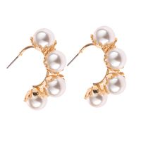 1 Paire Mode Fleur Alliage Placage Perles Artificielles Femmes Boucles D'oreilles main image 4