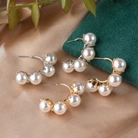 1 Pair Fashion Flower Alloy Plating Artificial Pearls Women's Ear Studs main image 2