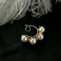 1 Pair Fashion Flower Alloy Plating Artificial Pearls Women's Ear Studs sku image 3