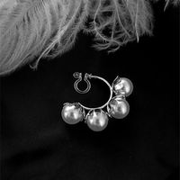 1 Paire Mode Fleur Alliage Placage Perles Artificielles Femmes Boucles D'oreilles sku image 4