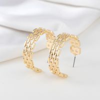 1 Pair Retro Geometric Alloy Hollow Out Women's Hoop Earrings main image 6